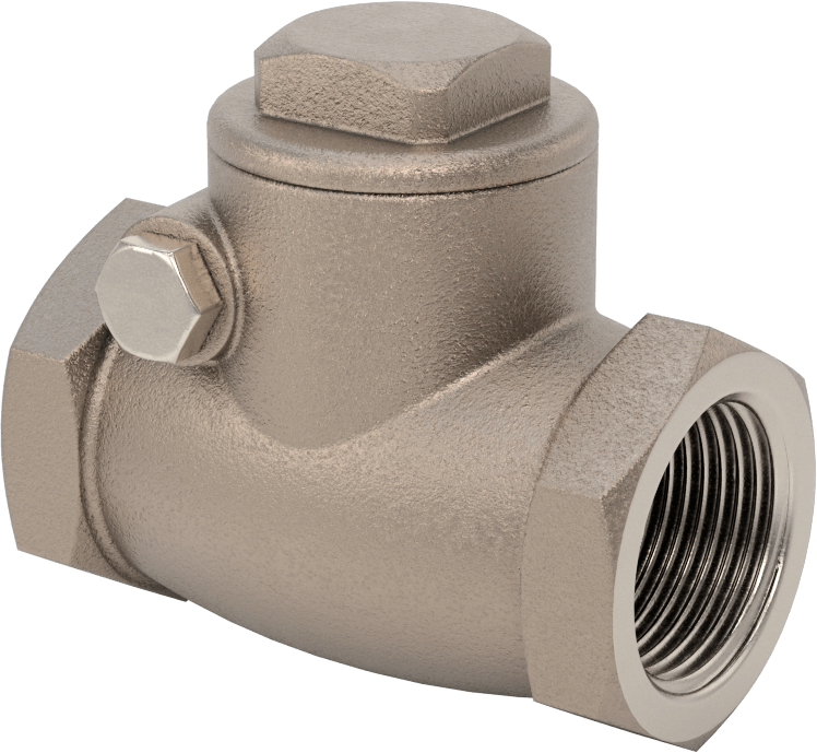 Yüksek Akışlı Dişli Çek Valf, Bronz Gövde, 1 NPT Dişi, 125 Basınç Sınıfı