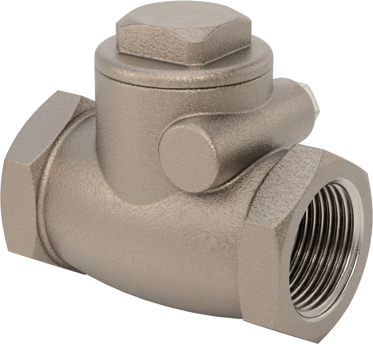 Yüksek Akışlı Dişli Çek Valf, Bronz Gövde, 1 NPT Dişi, 125 Basınç Sınıfı