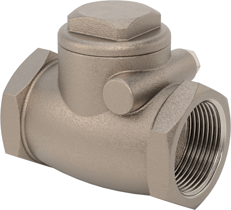 Yüksek Akışlı Dişli Çek Valf, Bronz Gövde, 1-1/4 NPT Dişi, 125 Basınç Sınıfı