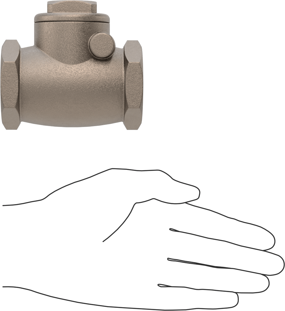 Yüksek Akışlı Dişli Çek Valf, Bronz Gövde, 1-1/4 NPT Dişi, 125 Basınç Sınıfı