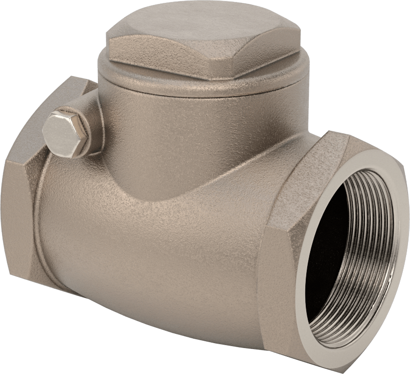 Yüksek Akışlı Dişli Çek Valf, Bronz, 2 NPT Dişi, 125 Sınıf, 131 Akış Katsayısı