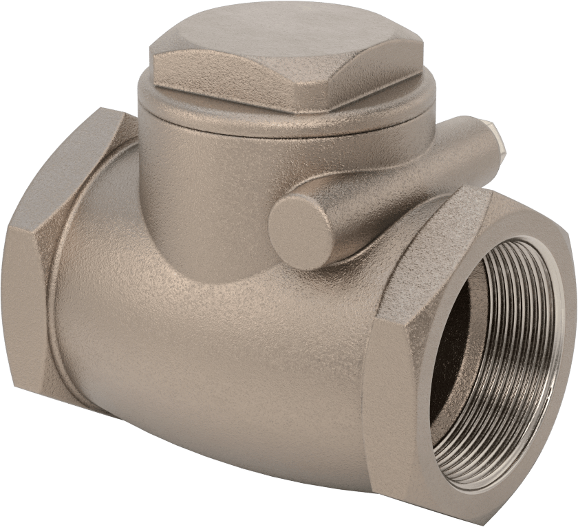 Yüksek Akışlı Dişli Çek Valf, Bronz, 2 NPT Dişi, 125 Sınıf, 131 Akış Katsayısı