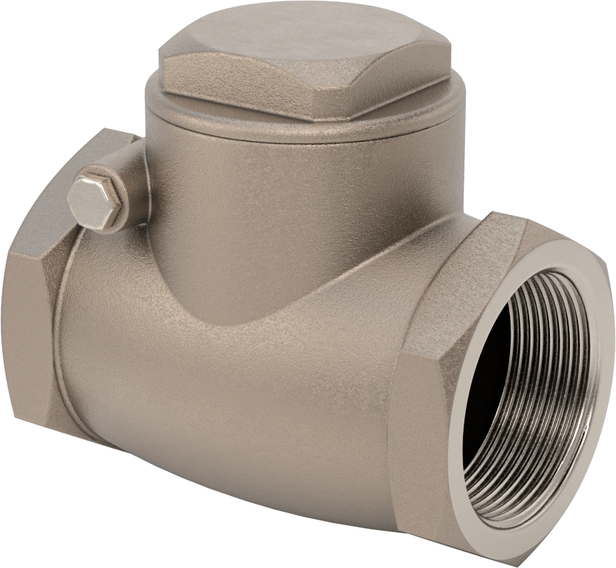 Yüksek Akışlı Dişli Çek Valf, Bronz, 2-1/2 NPT Dişi, 125 Sınıf, 192 Akış Katsayısı
