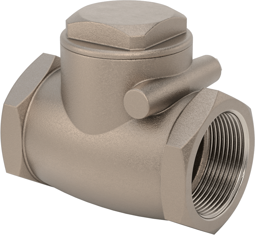 Yüksek Akışlı Dişli Çek Valf, Bronz, 2-1/2 NPT Dişi, 125 Sınıf, 192 Akış Katsayısı