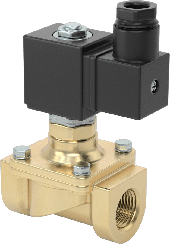 Pirinç Gövde Solenoid Açma/Kapama Vanası, Normalde Açık, 120V AC, 1/2 NPT Dişi, 2,8 Cv