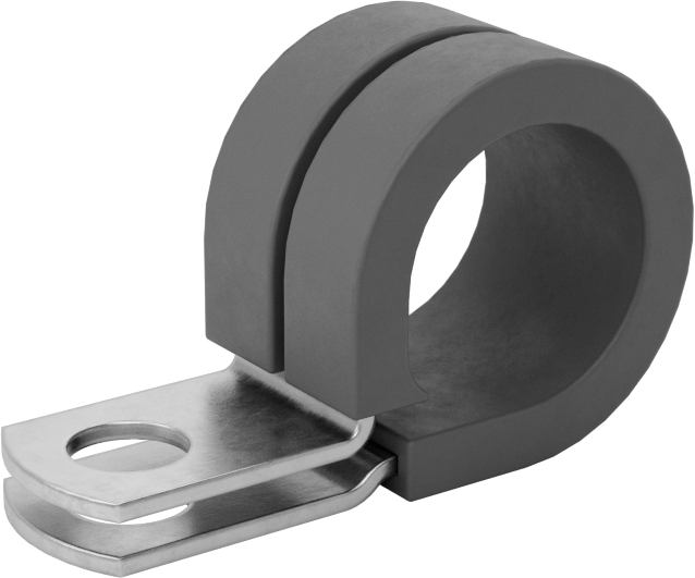 Sıkı Oturan Titreşim Sönümleyici Döngü Kelepçesi, EPDM Yastıklı 304 Paslanmaz Çelik, 1/2" ID