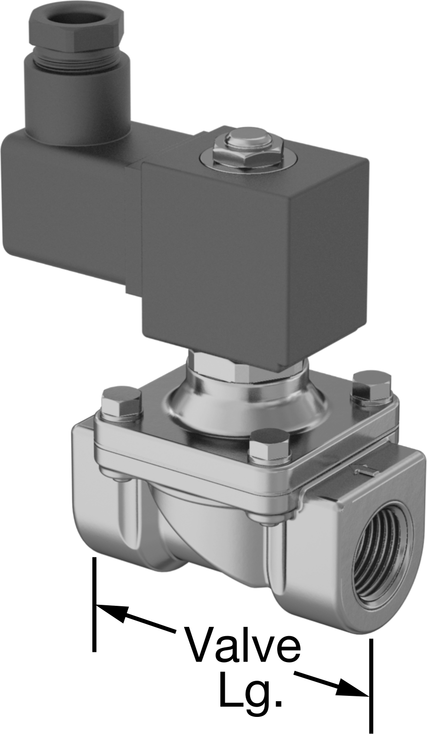 Pirinç Gövde Solenoid Açma/Kapama Vanası, Normalde Kapalı, 24V DC, 1/2 NPT Dişi, 2,8 Cv