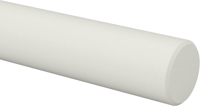 Gıda Endüstrisi Yüksek Sıcaklık Silikon Kauçuk Çubuk, Beyaz, 1/4" Çap, 36" Uzunluk