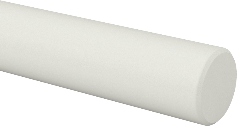 Gıda Endüstrisi Yüksek Sıcaklık Silikon Kauçuk Çubuk, Beyaz, 3/4 inç Çap, 36" Uzunluk