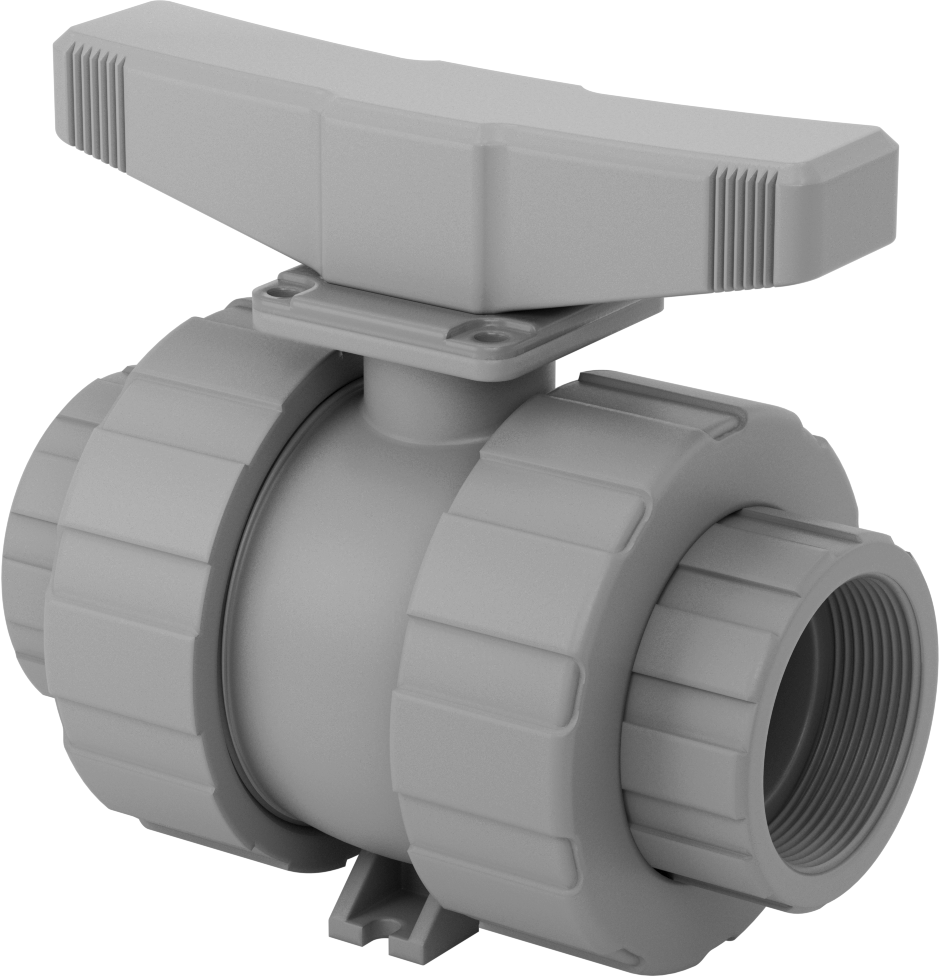 Kolay Kurulabilir Çift Bağlantalı CPVC Açma/Kapama Vanası, İçme Suyu için, Kilitlenebilir T-Kolu, 3 NPT Dişi