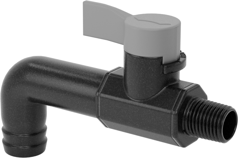 Kimyasallar için Açma/Kapama Vanası, Kompakt, Dirsek, 1/4 NPT Erkek x 5/8" Boru İç Çapı için