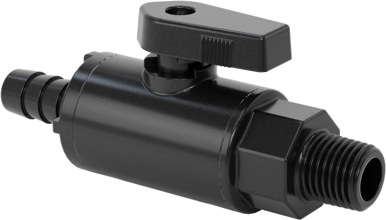 Kimyasallar için Açma/Kapama Vanası, Kol Tutacağı, Polipropilen, 1/4 NPT Erkek x 3/8" Boru İç Çapı için