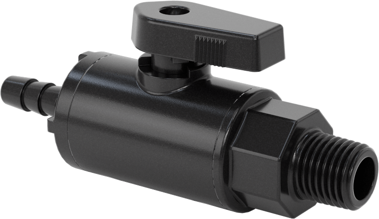 Kimyasallar için Açma/Kapama Vanası, Kol Tutacağı, PVDF, 1/4 NPT Erkek x 1/4" Boru İç Çapı için