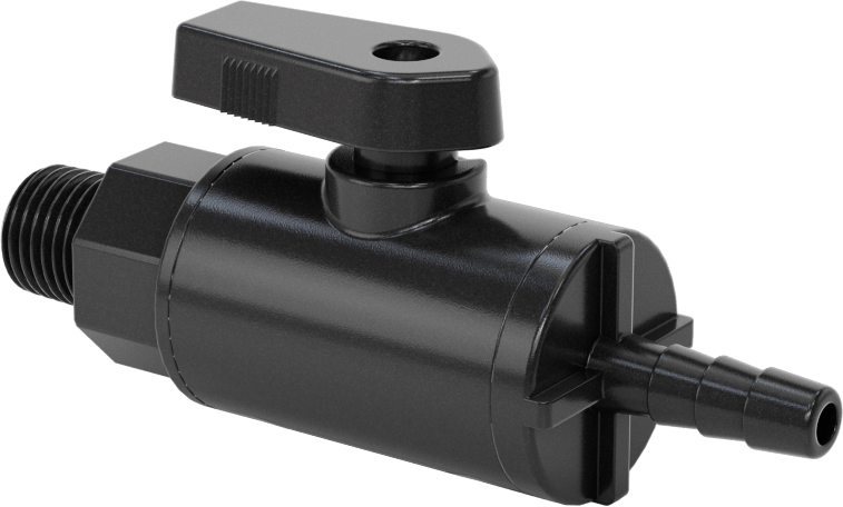 Kimyasallar için Açma/Kapama Vanası, Kol Tutacağı, PVDF, 1/4 NPT Erkek x 1/4" Boru İç Çapı için