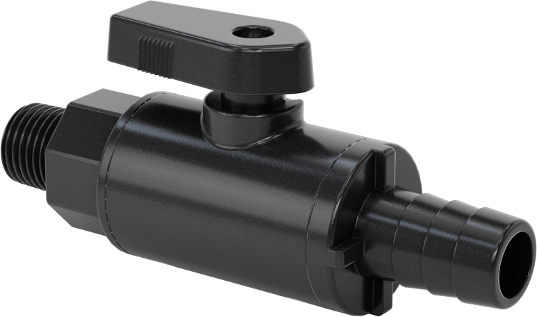 Kimyasallar için Açma/Kapama Vanası, Kol Tutacağı, PVDF, 1/4 NPT Erkek x 1/2" Boru İç Çapı için