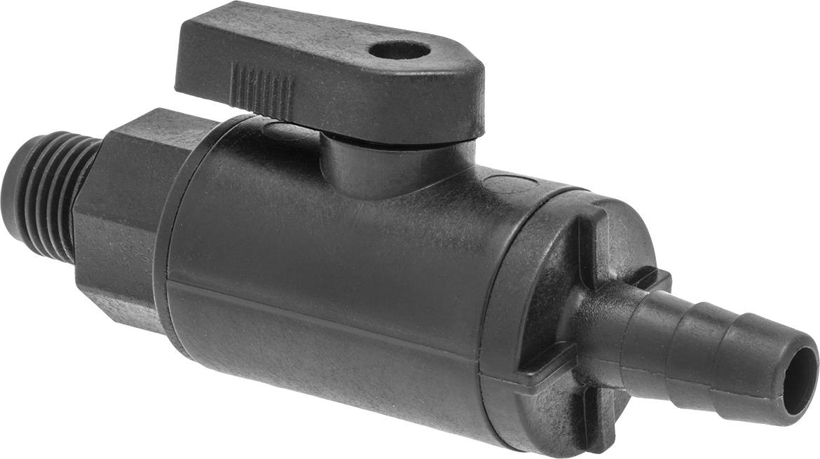 Kimyasallar için Açma/Kapama Vanası, Kol Tutacağı, PVDF, 1/4 NPT Erkek x 3/8" Boru İç Çapı için
