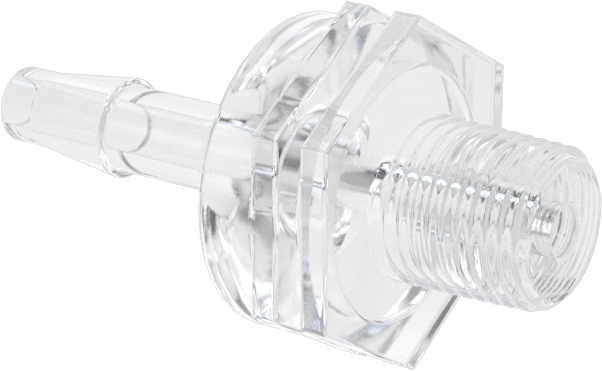 Çek Valf, Yüksek Çevrimli, Polikarbonat Gövde, 1/8 NPT, 3/16" Boru İç Çapı