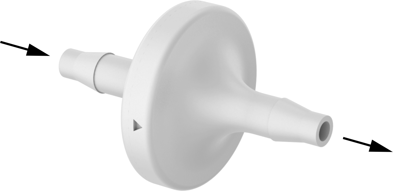 Çek Valf, Yüksek Çevrimli, Polipropilen Gövde, Dikenli, 1/8" Boru İç Çapı için