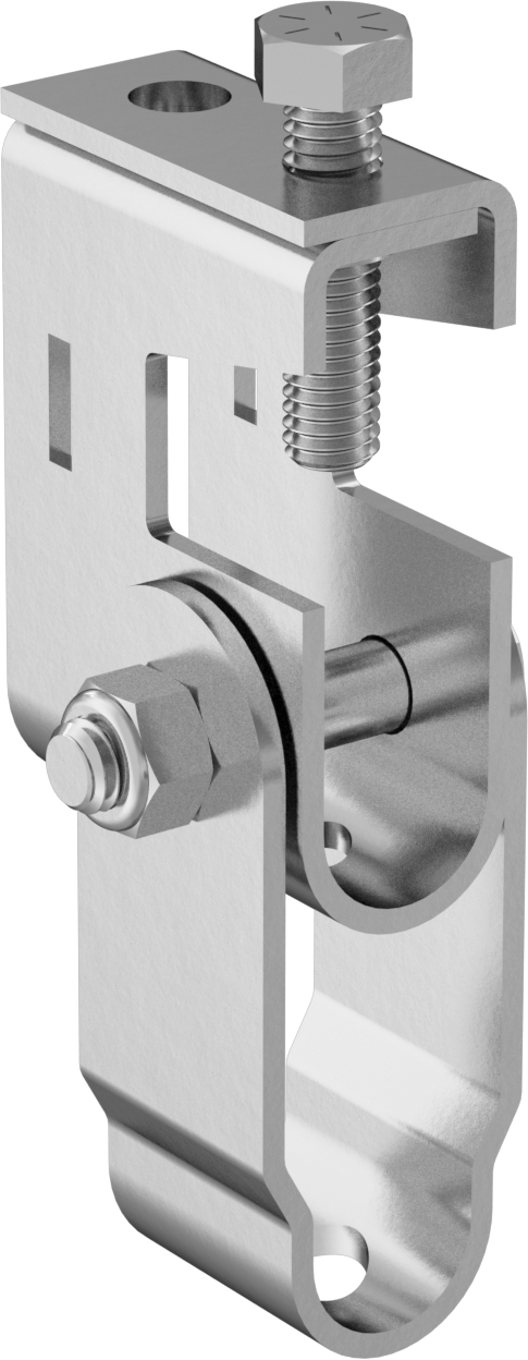 Dişli Çubuk için Eğimli Kiriş Kelepçesi, Alttan Montaj, Düz, Konik Kiriş, 3/8“-16 ve 1/2”-13 Diş