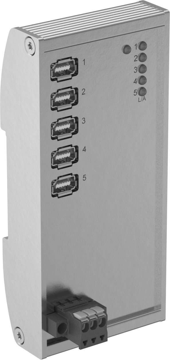 ix Endüstriyel Ethernet Anahtarı, 35 mm DIN-Ray Montajı, 5 Soket