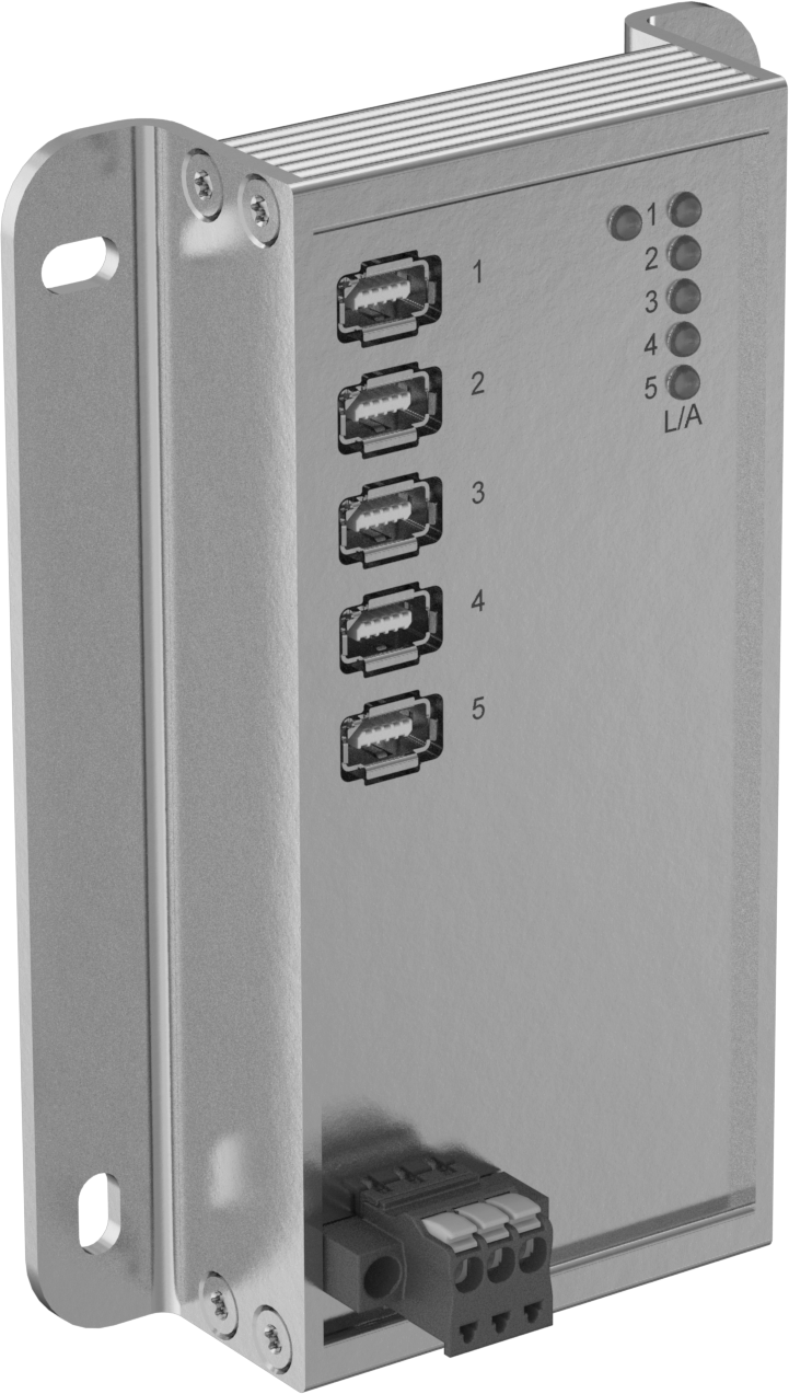 ix Endüstriyel Ethernet Anahtarı, Yüzeye Montaj, 5 Ports