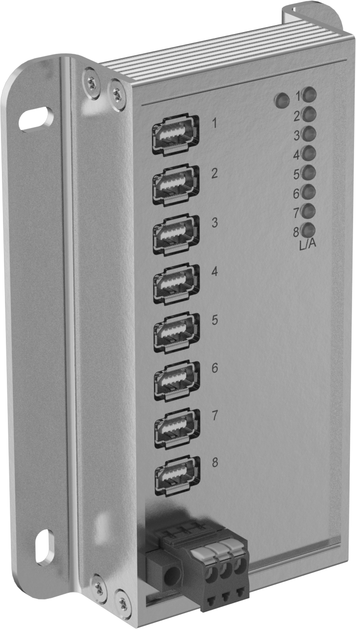 ix Endüstriyel Ethernet Anahtarı, Yüzeye Montaj, 8 Ports
