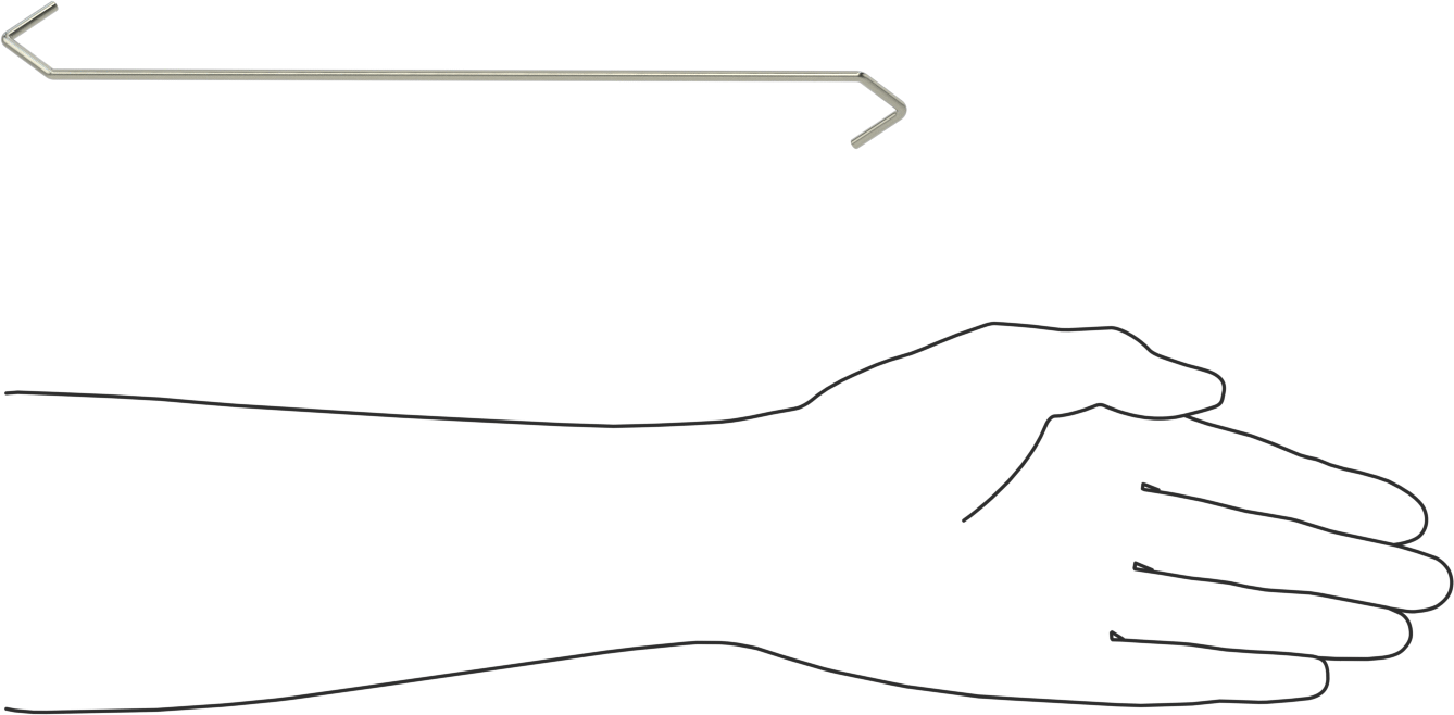 Kaldırma Amaçlı Olmayan Açık Uçlu S-Kanca, V-Kancalı 90 Derece Büküm, 1/8" Kalınlık, 10" Kullanılabilir Uzunluk