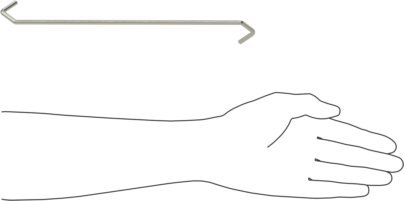 Kaldırma Amaçlı Olmayan Açık Uçlu S-Kanca, V-Kancalı 90 Derece Büküm, 3/16" Kalınlık, 10" Kullanılabilir Uzunluk