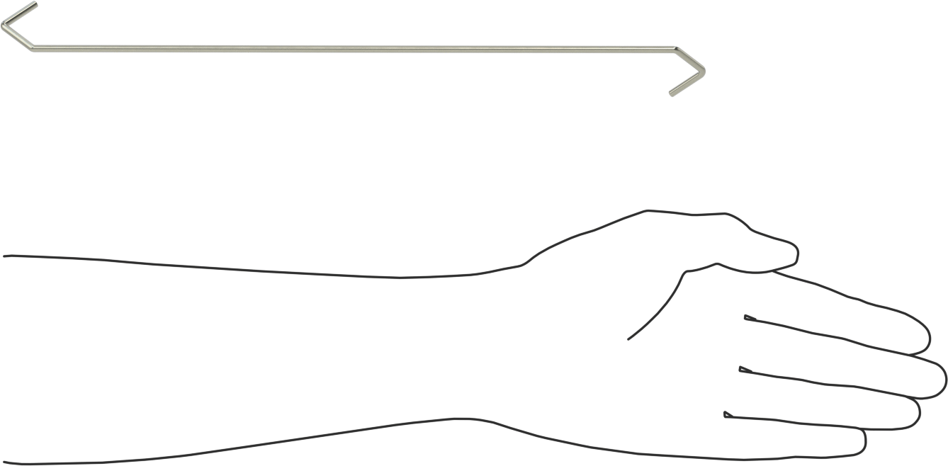 Kaldırma Amaçlı Olmayan Açık Uçlu S-Kanca, V-Kancalı 90 Derece Büküm, 1/8" Kalınlık, 12" Kullanılabilir Uzunluk