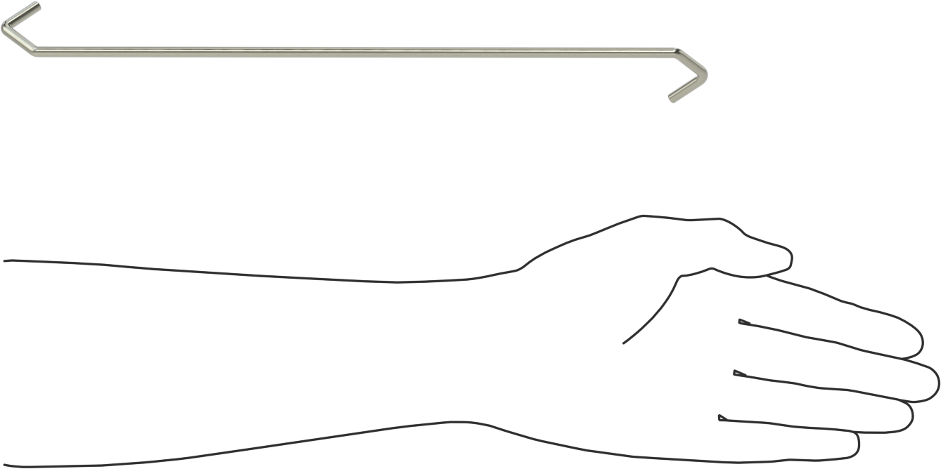 Kaldırma Amaçlı Olmayan Açık Uçlu S-Kanca, V-Kancalı 90 Derece Büküm, 3/16" Kalınlık, 12" Kullanılabilir Uzunluk