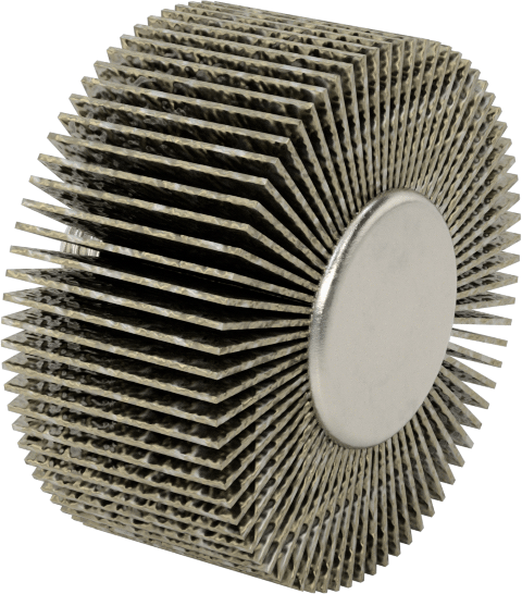 Zımpara Kanatlı Tekerlek, Dişli Saplamalı, 120 Kum, 1-3/8" Çap, 5/8" Genişlik