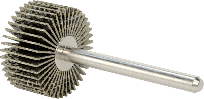 Zımpara Kanatlı Tekerlek, Saplı, Pürüzsüz Yüzey için, 120 Kum, 3/4 inç Çap, 3/8" Genişlik