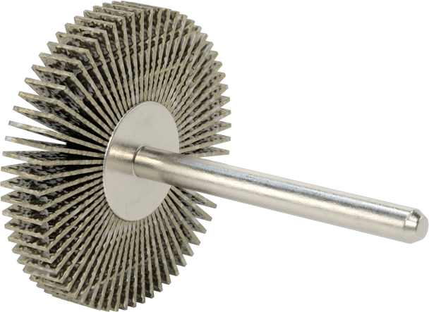 Zımpara Kanatlı Tekerlek, Sap, Pürüzsüz Yüzey için, 120 Kum, 1-3/16" Çap, 3/16" Genişlik