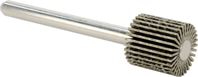 Zımpara Kanatlı Tekerlek, Saplı, Pürüzlü Yüzey için, 80 Kum, 3/8" Çap, 3/8" Genişlik