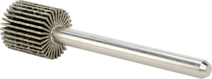 Zımpara Kanatlı Tekerlek, Saplı, Pürüzsüz Yüzey için, 180 Kum, 3/8" Çap, 3/8" Genişlik
