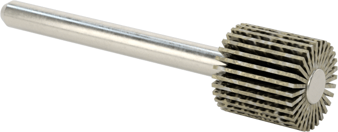 Zımpara Kanatlı Tekerlek, Saplı, Pürüzsüz Yüzey için, 180 Kum, 3/8" Çap, 3/8" Genişlik