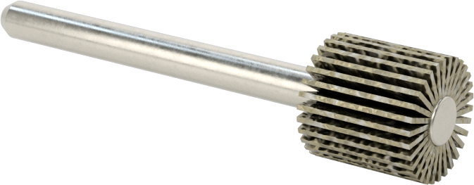 Zımpara Kanatlı Tekerlek, Saplı, Pürüzlü Yüzey için, 60 Kum, 3/8" Çap, 3/8" Genişlik