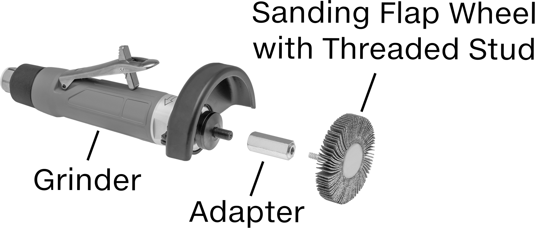 Zımpara Kanatlı Tekerleği için 1/4“-20 x 3/8”-24 Dişli Mil Deliği Adaptörü