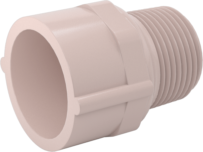 Su için UV'ye Dayanıklı Standart Cidarlı PVC Boru Bağlantı Parçası, Adaptör, 3/4 NPT Soket Bağlantılı Dişi x 3/4 Erkek