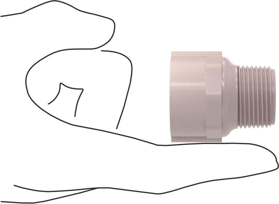 Su için UV'ye Dayanıklı Standart Cidarlı PVC Boru Bağlantı Parçası, Adaptör, 3/4 NPT Soket Bağlantılı Dişi x 3/4 Erkek