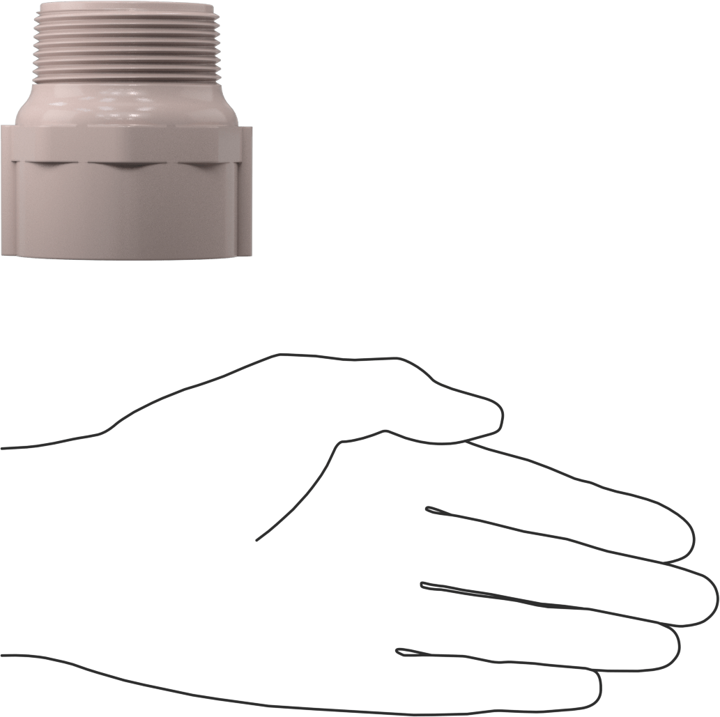Su için UV'ye Dayanıklı Standart Cidarlı PVC Boru Bağlantı Parçası, Adaptör, 1-1/2 NPT Soket Bağlantılı Dişi x 1-1/2 Erkek