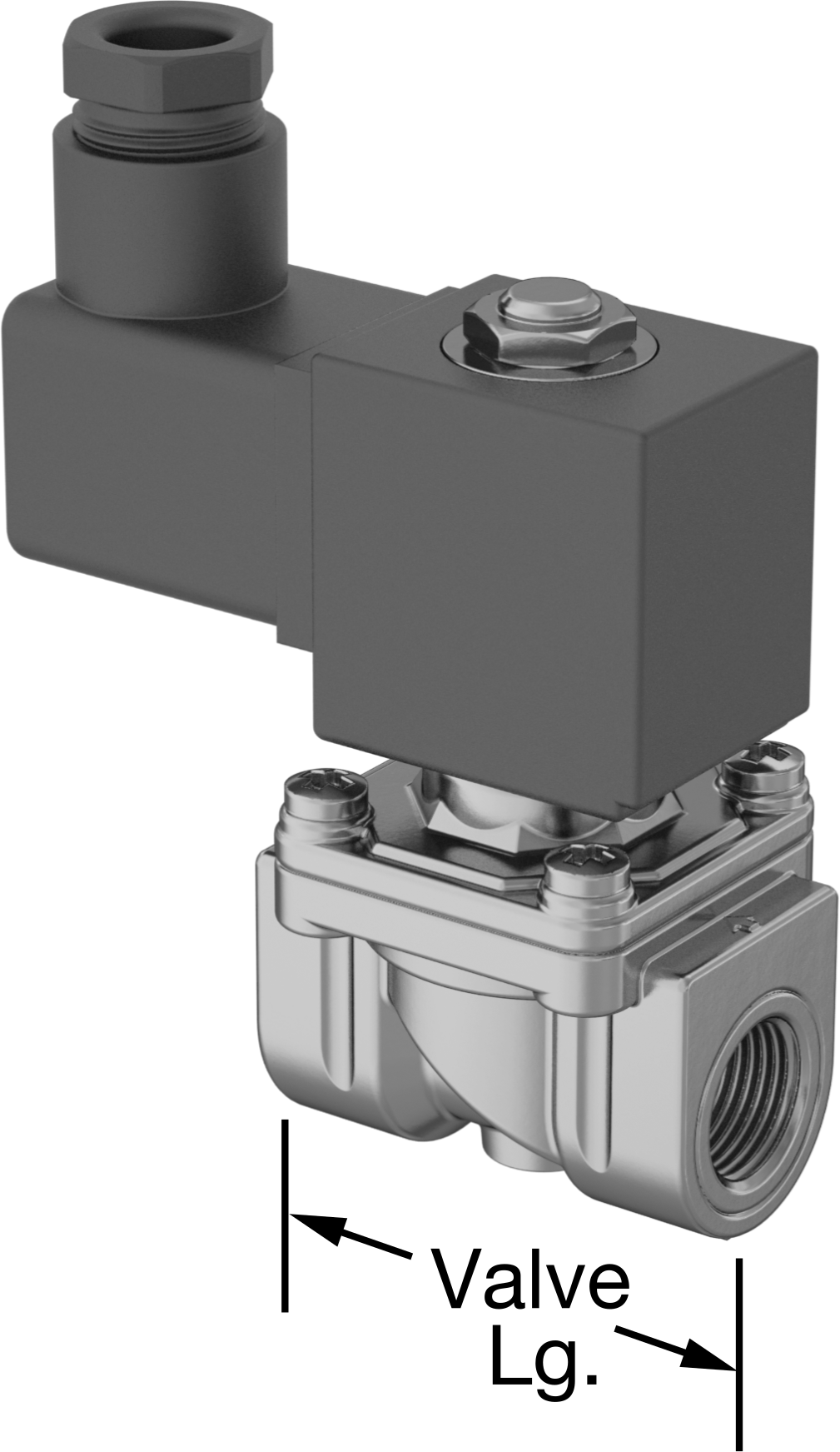 Pirinç Gövde Solenoid Açma/Kapama Vanası, Normalde Kapalı, 24V AC, 3/8 NPT Dişi, 1,8 Cv