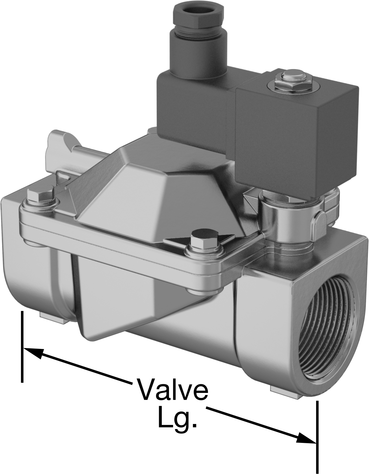 Pirinç Gövde Solenoid Açma/Kapama Vanası, Normalde Kapalı, 120V AC, 1-1/4 NPT Dişi, 28 Cv