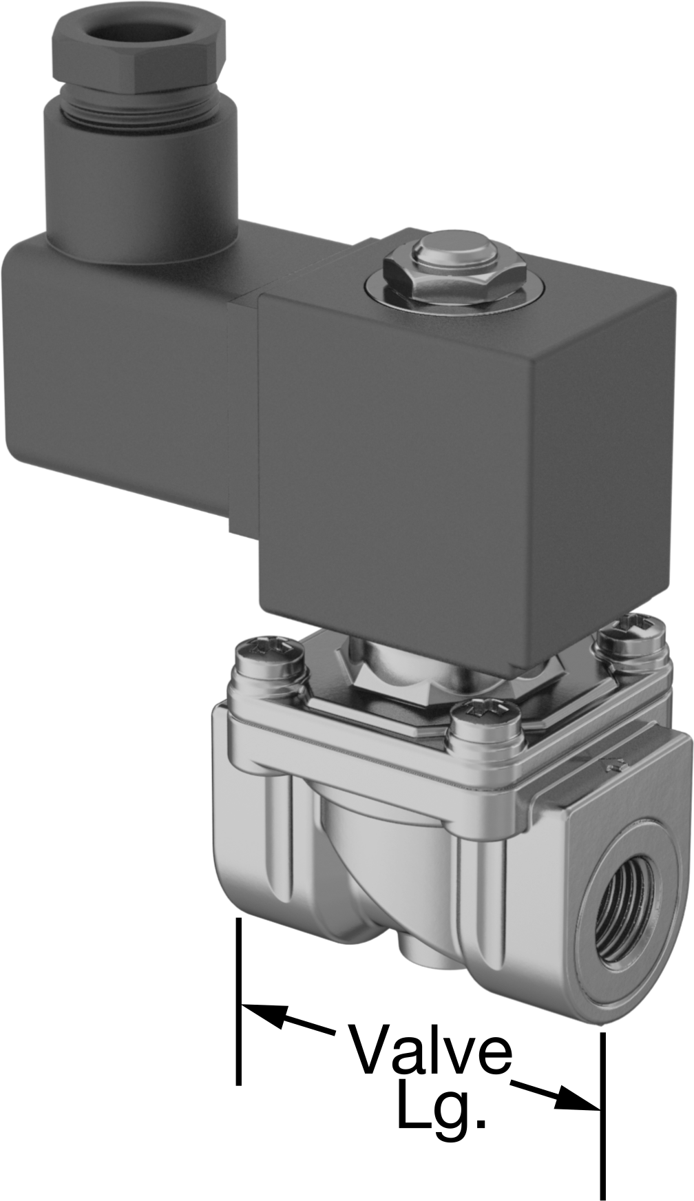 Pirinç Gövde Solenoid Açma/Kapama Vanası, Normalde Kapalı, 240V AC, 1/4 NPT Dişi, 1,4 Cv