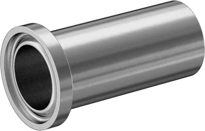 Ekstra Parlak Metal Hızlı Kelepçeli Boru Bağlantısı, Sıhhi, 3/4" Dış Çaplı Boru x Alın Kaynaklı Boru için, 1-3/4" Uzunluk