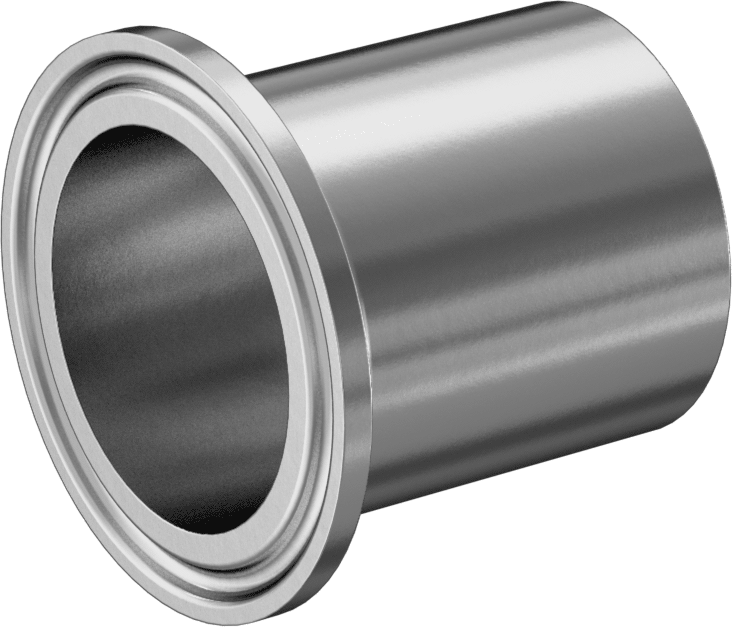 Ekstra Parlak Metal Hızlı Kelepçeli Boru Bağlantısı, Sıhhi, 1,5 inç dış çaplı boru x alın kaynağı boru için, 1-3/4" Uzunluk