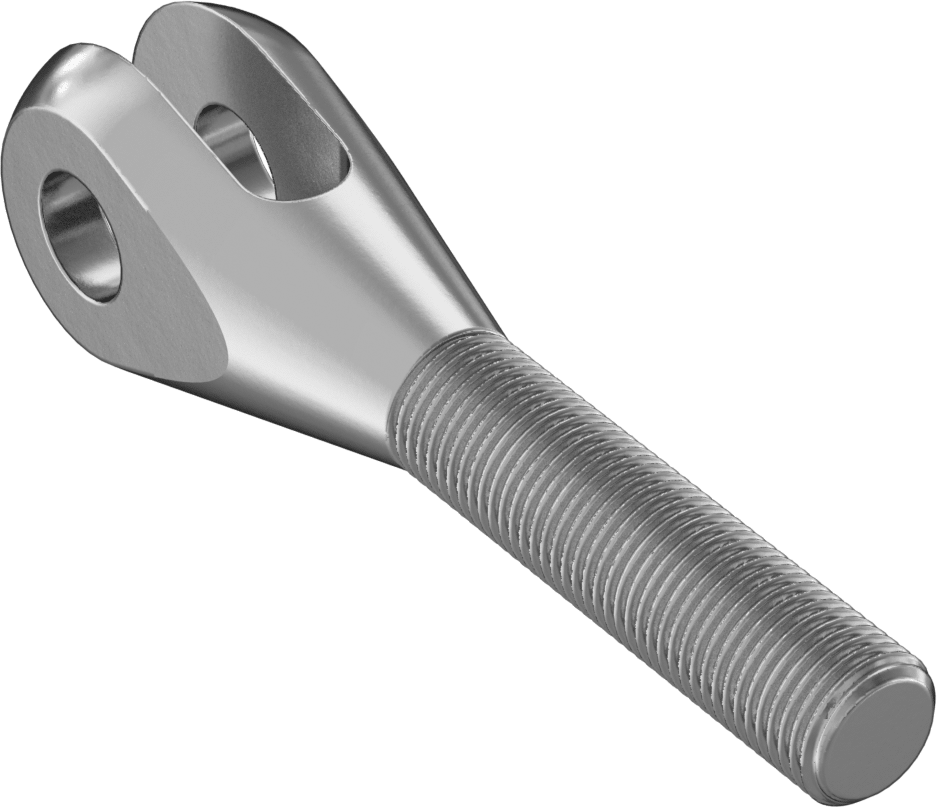 Dıştan Dişli Çatal Çubuk Ucu, 5/16"-24 Diş, 1/4" ID, 2-1/4" Şaft Merkez Uzunluğu