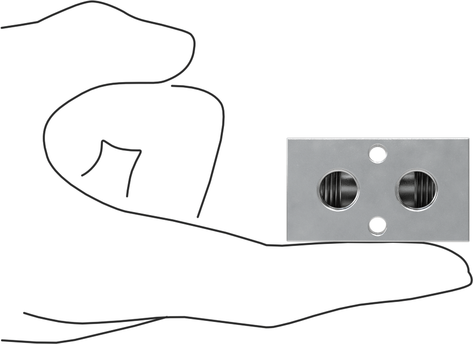 Alüminyum Dik Açılı Akış Dikdörtgen Manifold, 2 Çıkış, 1/4 BSPP Giriş x 1/8 BSPP Çıkış