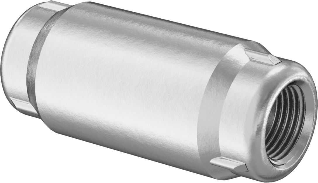 Pirinç Dişli Çek Valf, Nikel Kaplama, 303 Paslanmaz Çelik Yaylı Piston, 3/8 NPT Dişi