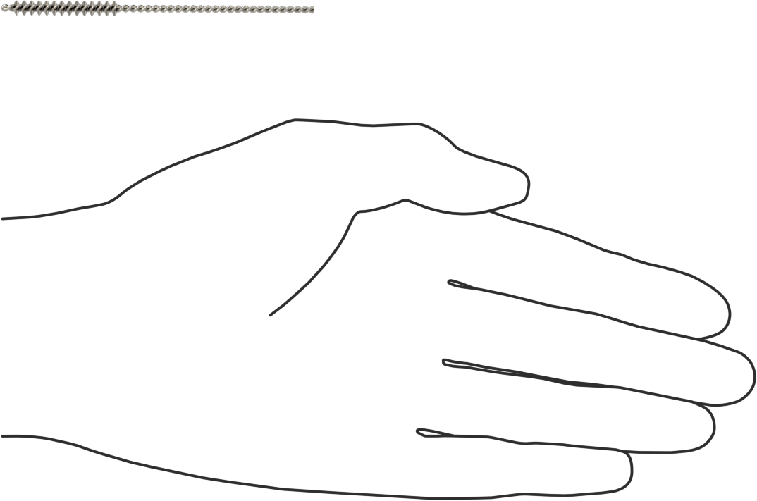 Bükümlü Saplı Tüp Fırçası, 0,072 inç Şaft, 0,14" Paslanmaz Çelik Kıllı Fırça Çapı